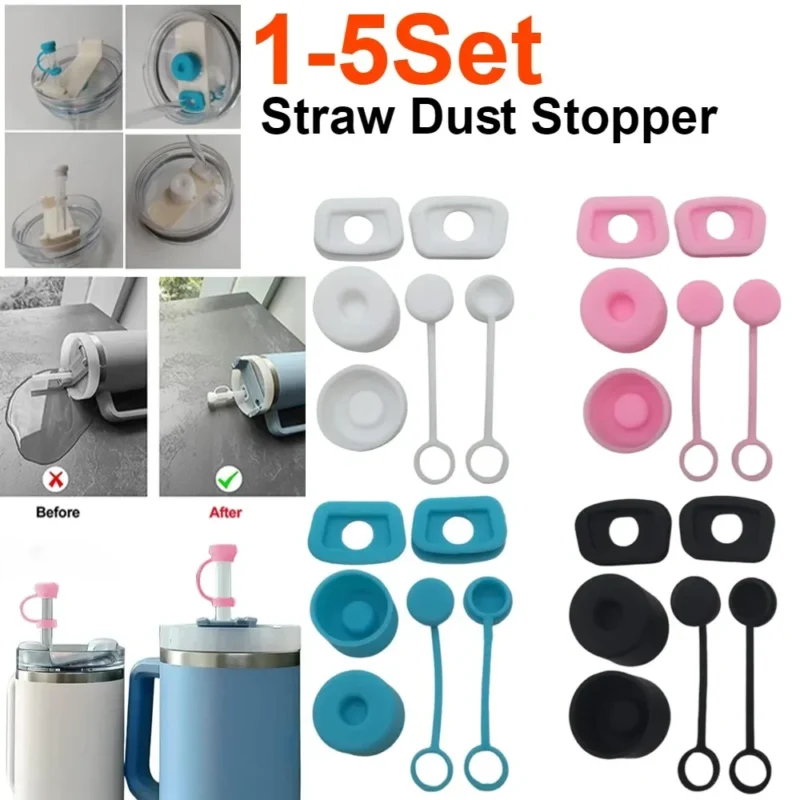 kf-Scf32cc91f2a147e2a3a9194efaff4875S Silicone Spill Proof Stopper Set for Stanley Cup 1.0 2.0 40oz/ 30oz Tumbler Accessories Straw Cap Spill Stopper Leak Stopper