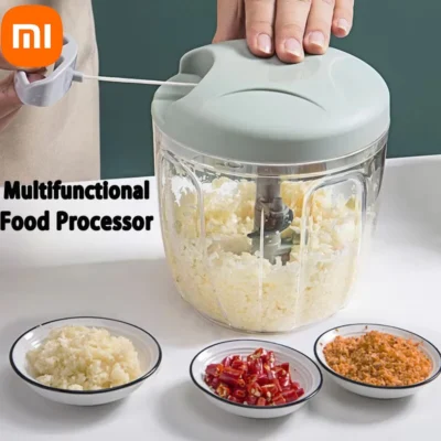 kf-Sf1aa3d9d48be4e22b4903a3e83511ffcM Xiaomi Manual Crusher Vegetable Cutter 500/900ML Chili Onion Garlic Chopper Hand Pull Vegetable Cutter Kitchen Cooking Tools