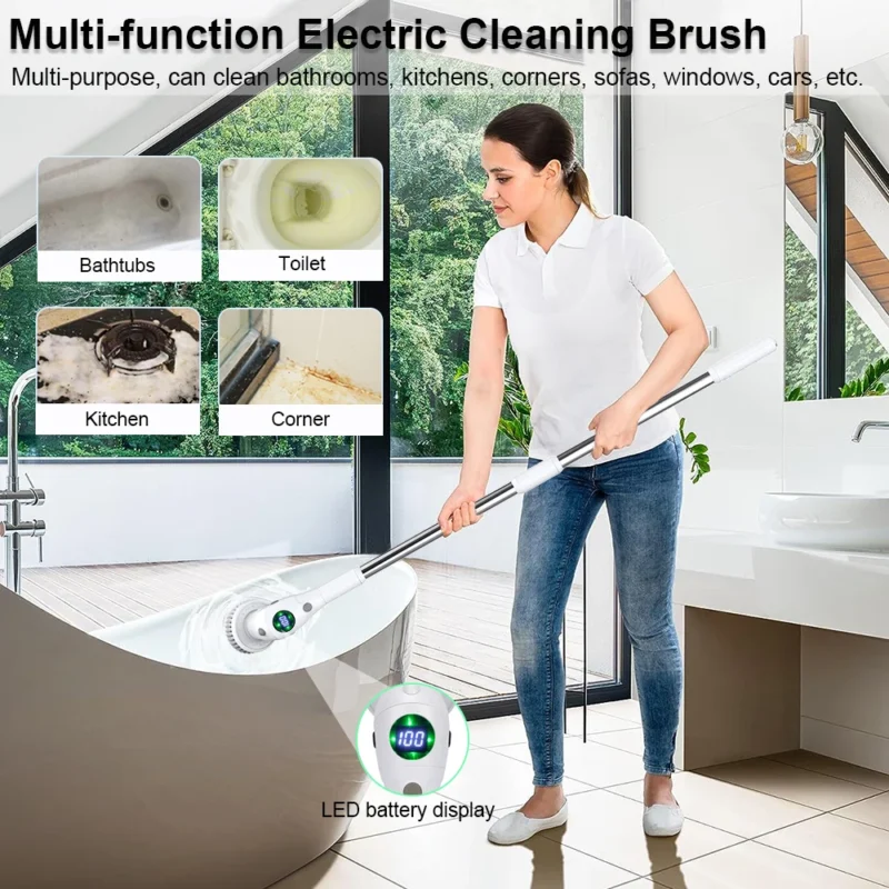 kf-Sf6988159ee35456db17502b5f658a9a9z Electric Cleaning Brush 8 in 1 Multifunctional Household Wireless Rotatable Cleaning Brush For Bathroom Kitchen Windows Toilet