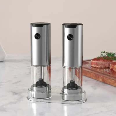kf-Sfdc6695516a4411bb59d470eb17999b65 Electric Automatic Mill Pepper And Salt Grinder With LED Light Adjustable Coarseness Grinder Kitchen Tools